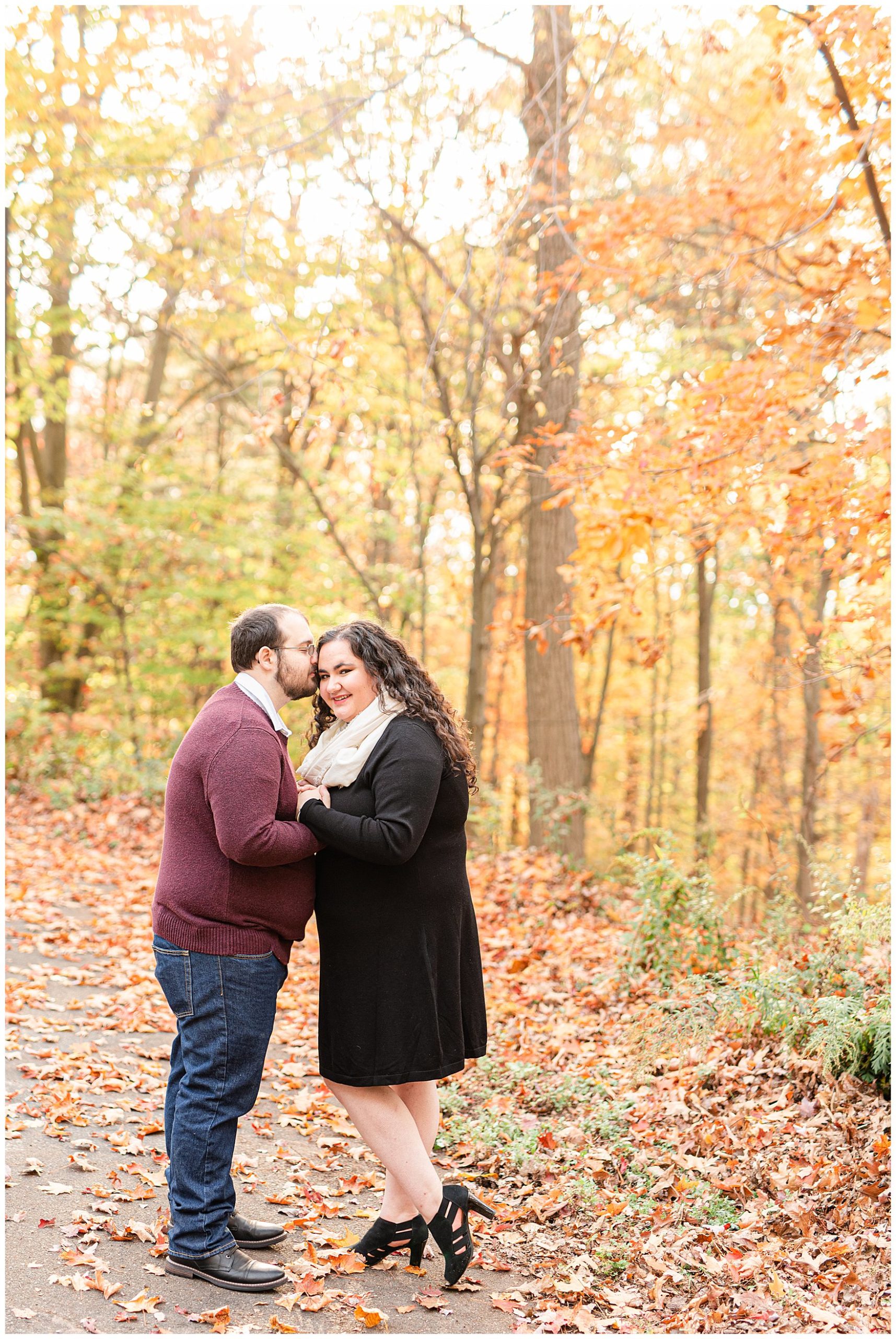 couples in love fall engagement session